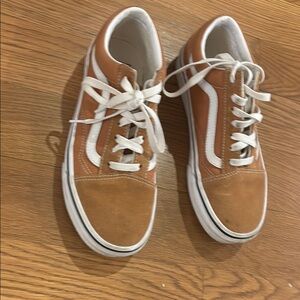 Vans Tan and White Sneakers for Casual Style